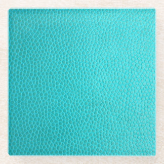 Turquoise Faux Leather Glazen Onderzetter