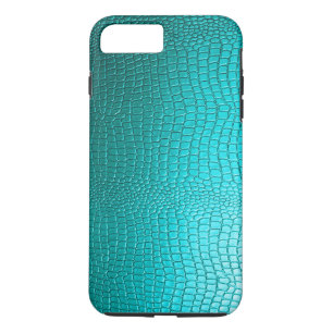 Turquoise Faux Leather Snake-Skin look iPhone 8 Plus / 7 Plus Hoesje