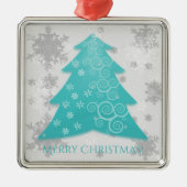 Turquoise Festif Arbre de Noël Ornement en céramiq (Devant)