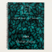 Turquoise feuillage noir feuille logo d'entreprise (Devant)