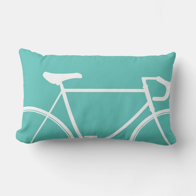 Turquoise fiets kussen (Voorkant)