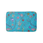 Turquoise Fish Pattern Badmat (Voorkant)