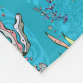 Turquoise Fish Pattern Fleece Deken (Hoek)