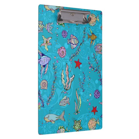 Turquoise Fish Pattern Klembord (Rechts)