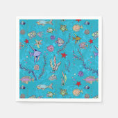 Turquoise Fish Pattern Servet (Voorkant)