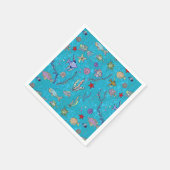 Turquoise Fish Pattern Servet (Hoek)
