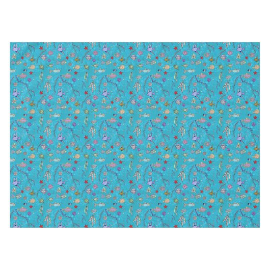 Turquoise Fish Pattern Tafelkleed (Voorkant (Horizontaal))