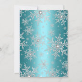Turquoise Fléau de neige bleu doux 16 Invitation (Dos)