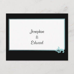 Turquoise Fleur de lis Briefkaart