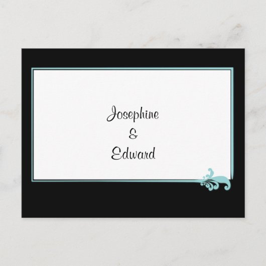 Turquoise Fleur de lis Briefkaart (Voorkant)
