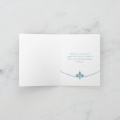 Turquoise Fleur de Lis Photo Mariage Merci Cartes (Intérieur)