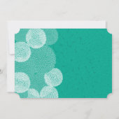 Turquoise Floral Chrysanthemum Invitations de mari (Dos)