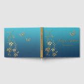 Turquoise, Floral d'or, Papillons Mariage Livre d' (Complet)