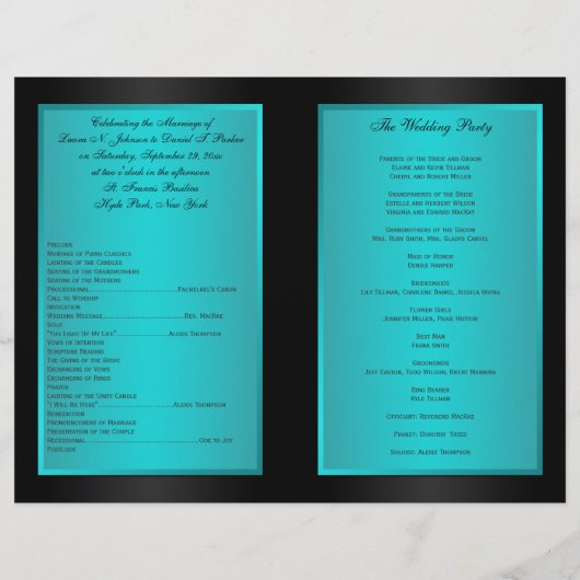 Turquoise, Floral Noir Rejoint Coeurs Programme de (Dos)