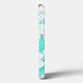  Turquoise Floral Pattern Case-Mate iPhone Case (Achterkant / Links)