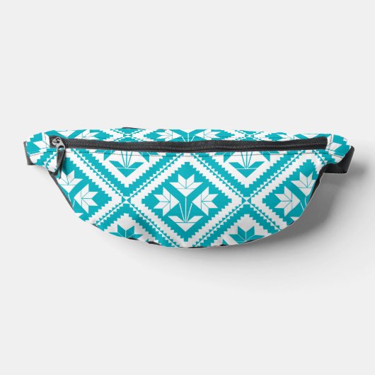 Turquoise Floral Quilt Fanny Pack (Poser)