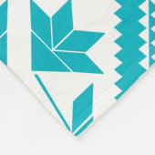 Turquoise Floral Quilt Fleece Blanket Deken (Hoek)