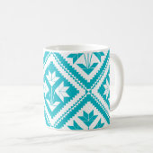 Turquoise Floral Quilt Mug (Devant droit)