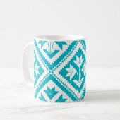 Turquoise Floral Quilt Mug (Devant gauche)