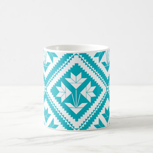 Turquoise Floral Quilt Mug (Centre)
