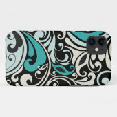 Turquoise Floral Swirls iPhone 5 Coque (Dos (Horizontal))