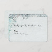 turquoise florale grens RSVP (Voorkant / Achterkant)