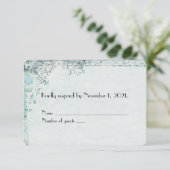 turquoise florale grens RSVP (Staand voorkant)