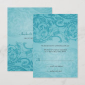Turquoise Flourish Réponse de Mariage (Devant / Derrière)
