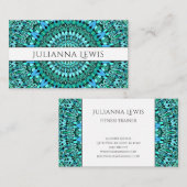 Turquoise Flower Mandala Visitekaartje (Voorkant / Achterkant)