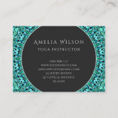 Turquoise Flower Mandala Visitekaartje (Achterkant)