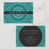 Turquoise Flower Mandala Visitekaartje (Voorkant / Achterkant)