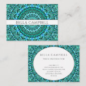 Turquoise Flower Mandala Visitekaartje (Voorkant / Achterkant)
