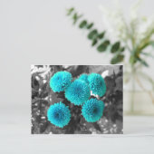 Turquoise Flowers Briefkaart (Staand voorkant)