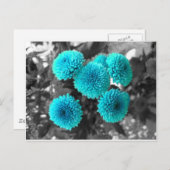 Turquoise Flowers Briefkaart (Voorkant / Achterkant)