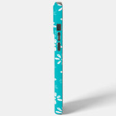 Turquoise Flowers Motif iPhone 15 Pro Max Coque (Verso / Gauche)