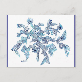 Turquoise Flying Crystal Abstract Briefkaart