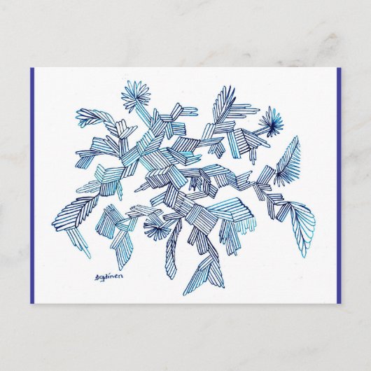 Turquoise Flying Crystal Abstract Briefkaart (Voorkant)