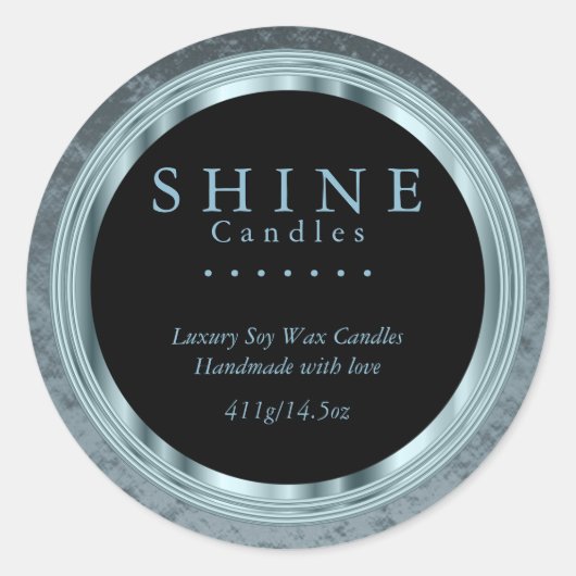 Turquoise Foil et Étiquettes noirs (Devant)