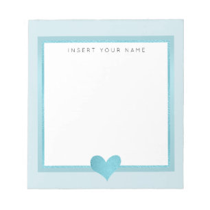 Turquoise Folie Heart Notitieblok 5,5 x 6 inch