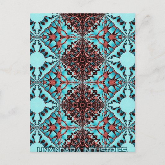 Turquoise Fractal Star Blast Briefkaart (Voorkant)