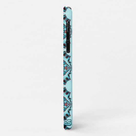 Turquoise Fractal Star Blast Case-Mate iPhone Case (Achterkant/links)
