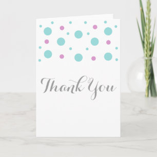 Turquoise Fuchsia Confetti Carte de remerciements