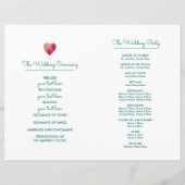 Turquoise Fuchsia Floral Wedding Programmes (Dos)