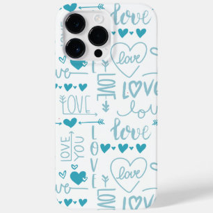 Turquoise Fun en Modern Love and Hearts Case-Mate iPhone 14 Pro Max Hoesje