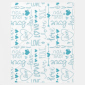 Turquoise Fun en Modern Love and Hearts Fleece Deken (Voorkant)