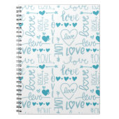 Turquoise Fun en Modern Love and Hearts Notitieboek (Voorkant)