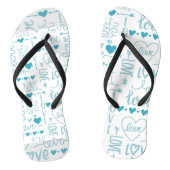 Turquoise Fun en Modern Love and Hearts Teenslippers (Voetbed)