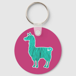 Turquoise Furry Llama-Sleutelhanger Sleutelhanger