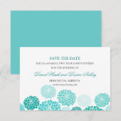 Turquoise Garden Wedding SAVE DE DATUM The Date (Voorkant / Achterkant)