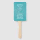 Turquoise, Gele en Roze Bloemige Trouwprogramma Handwaaier (Achterkant)
